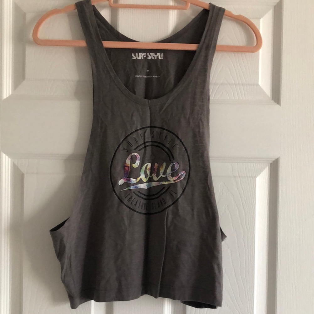 Grey muscle tank top